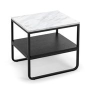 Estoria White Marble Square Shelf Side Table | Black gallery detail image