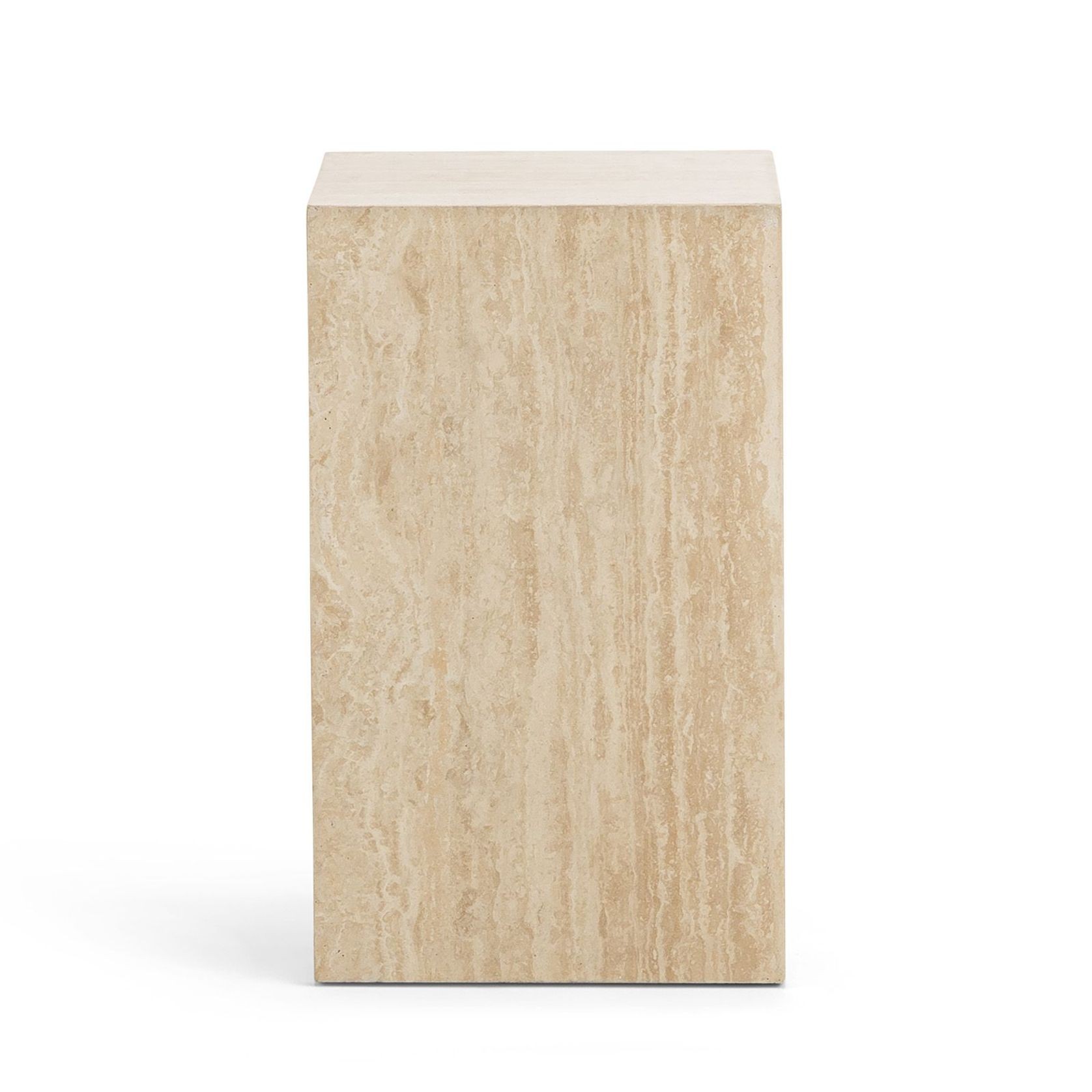 Cubie Plinth Small | Cream Travertine gallery detail image