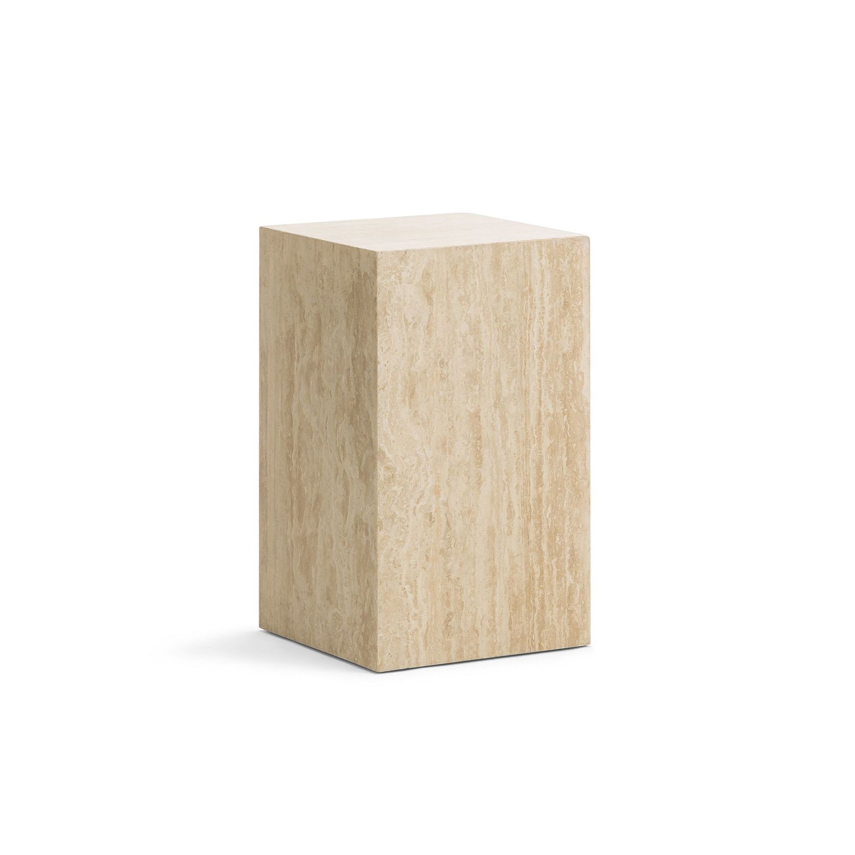 Cubie Plinth Small | Cream Travertine gallery detail image