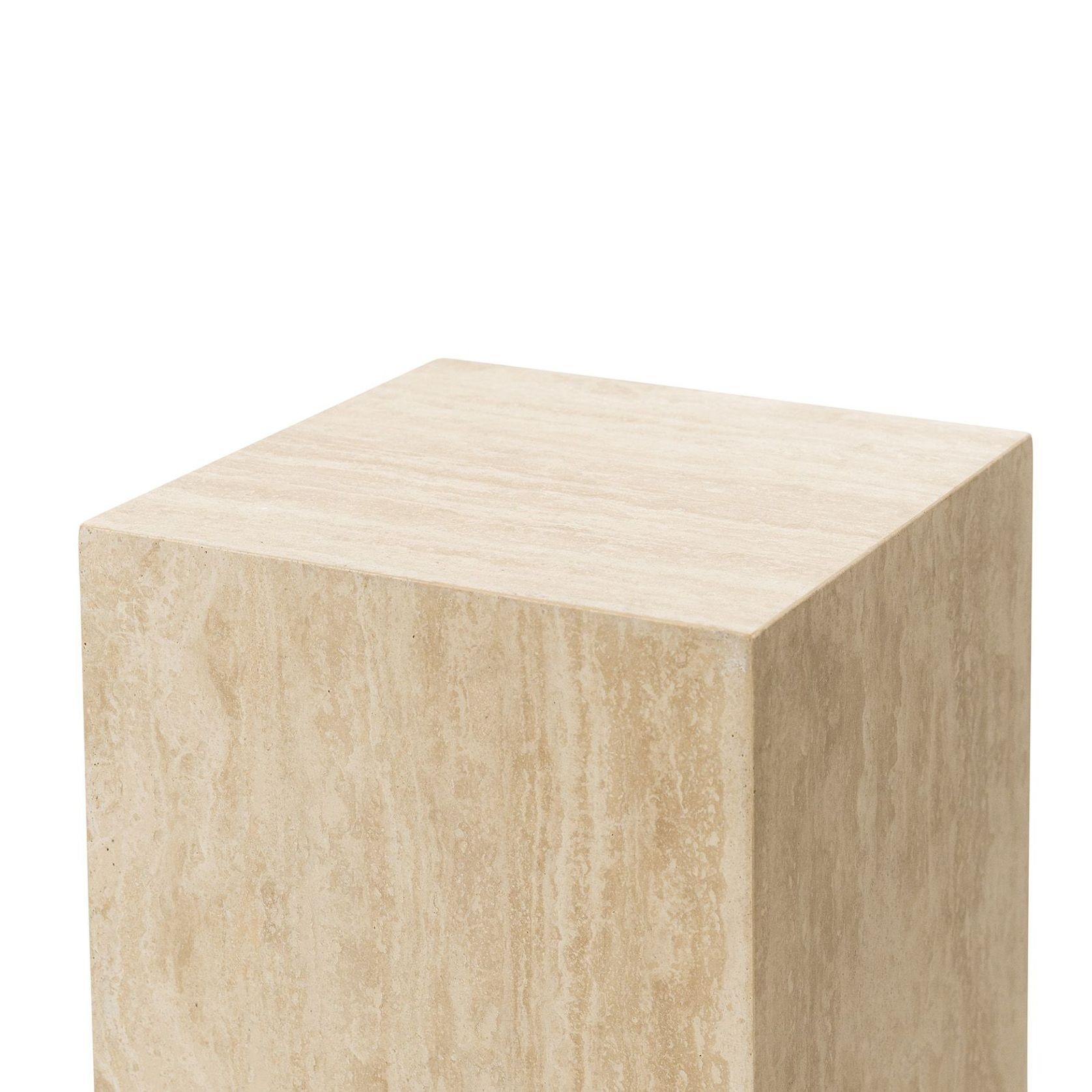 Cubie Plinth Small | Cream Travertine gallery detail image