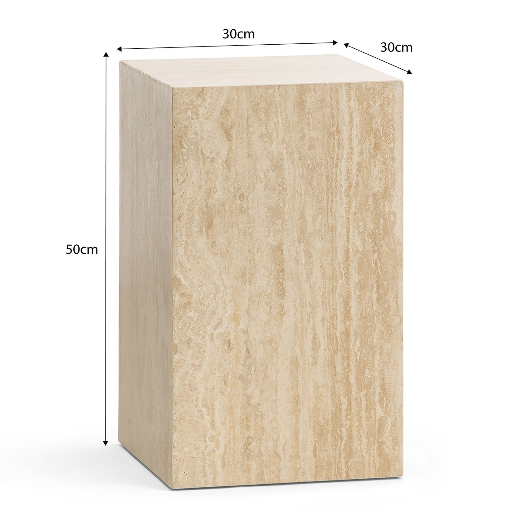 Cubie Plinth Small | Cream Travertine gallery detail image