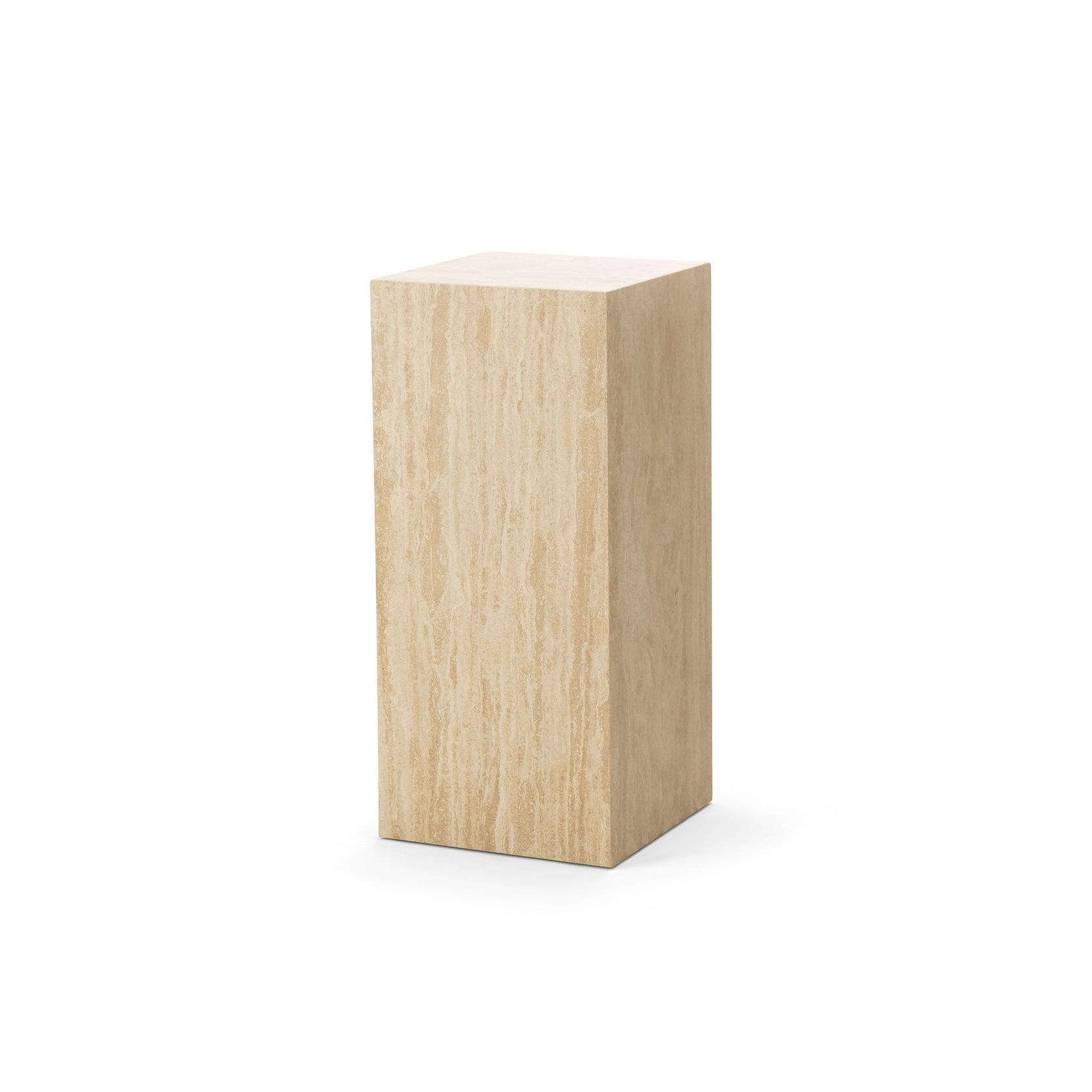 Cubie Plinth Medium | Cream Travertine gallery detail image