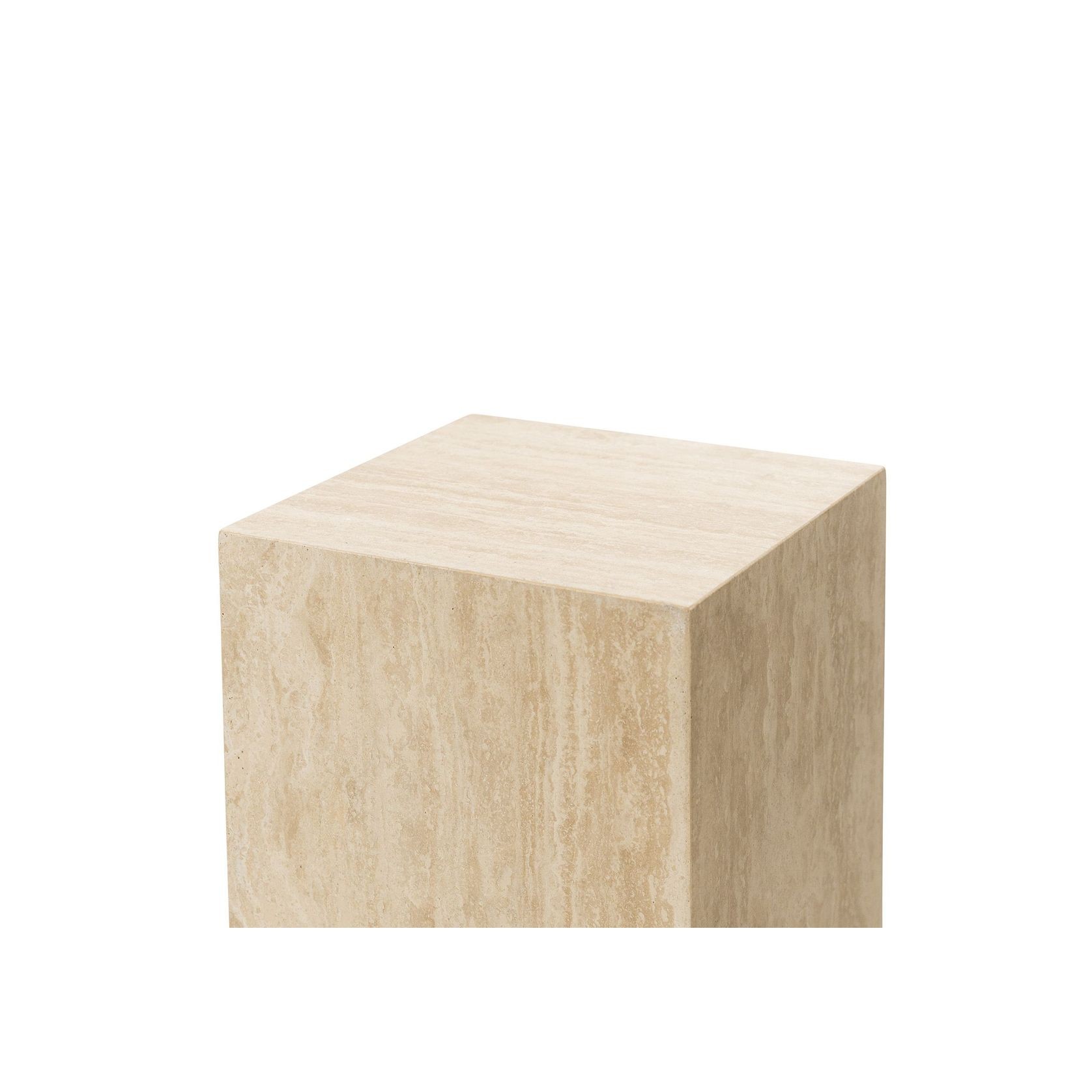 Cubie Plinth Medium | Cream Travertine gallery detail image