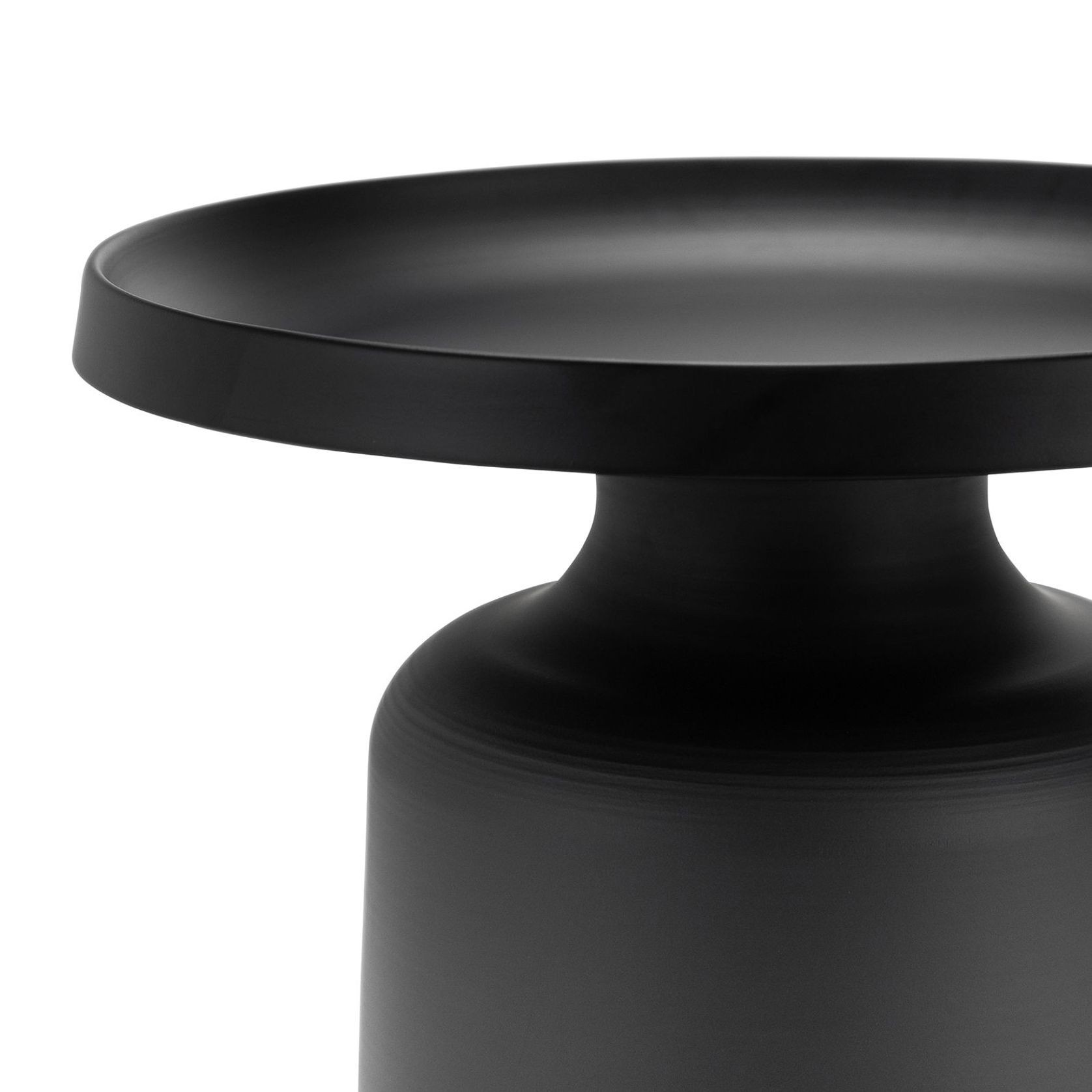 Palemo Round Pedestal Tray Side Table | Matte Black gallery detail image