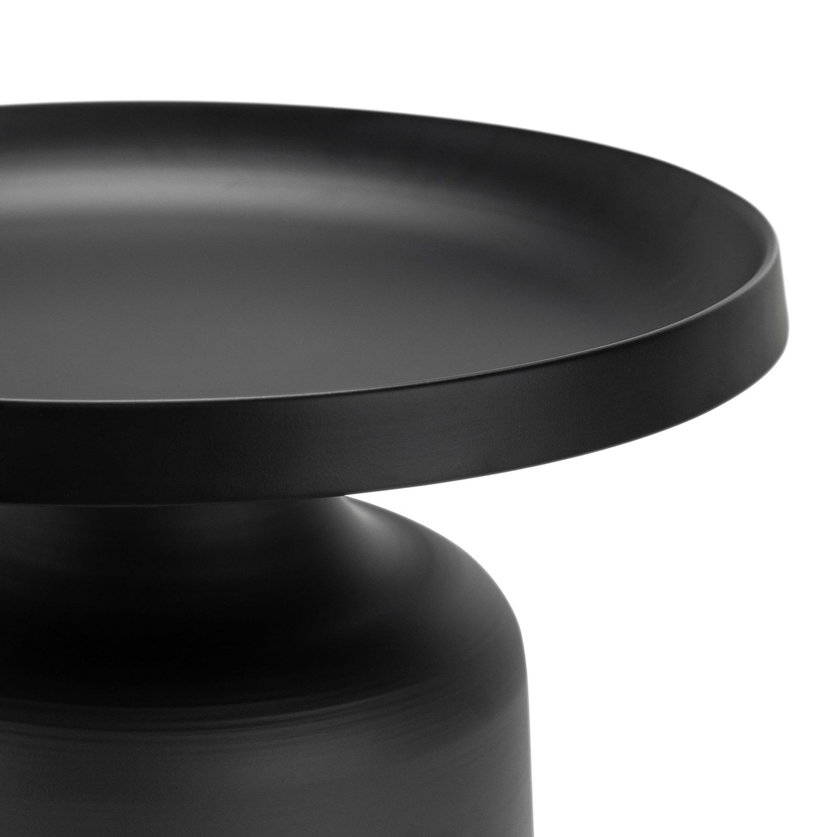 Palemo Round Pedestal Tray Side Table | Matte Black gallery detail image