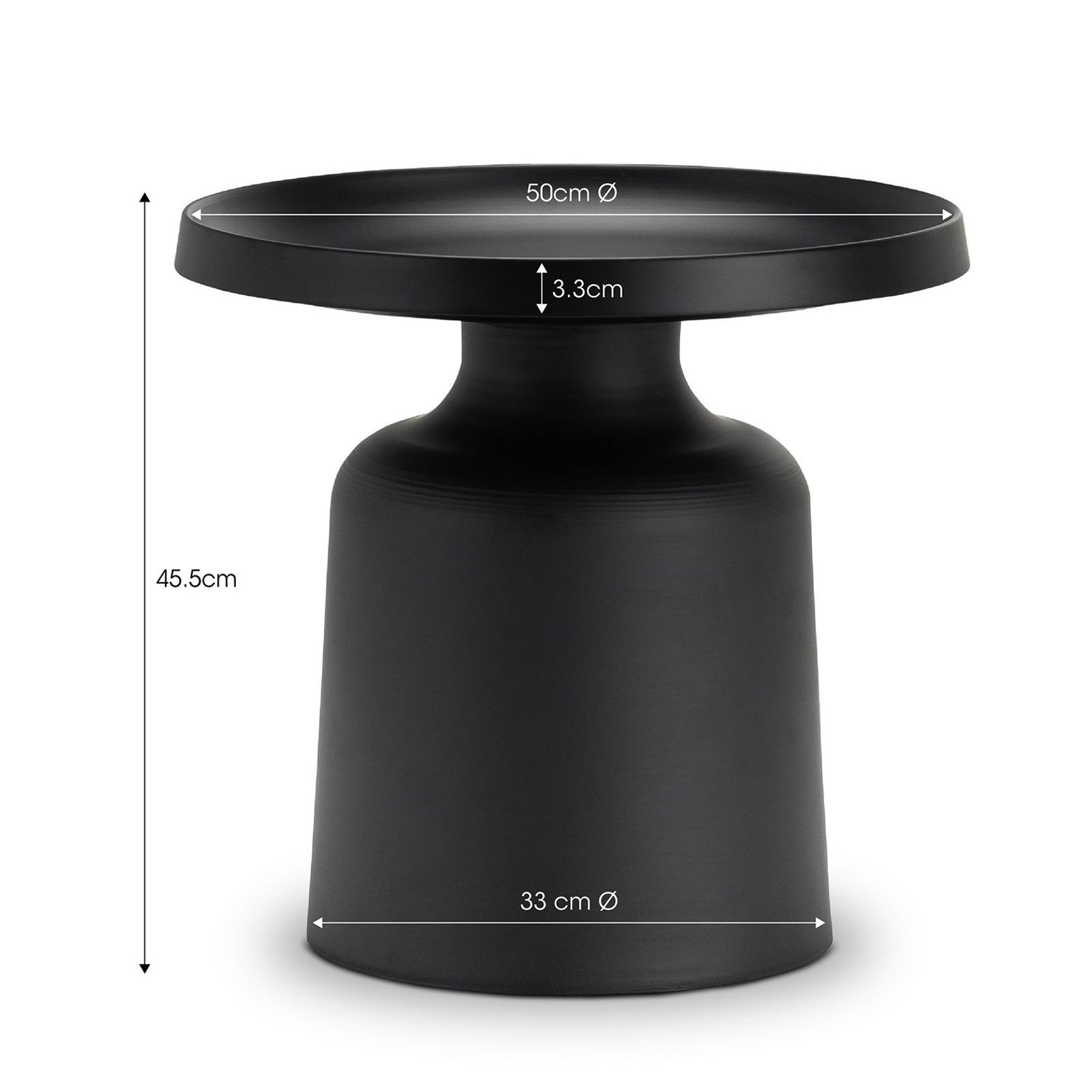 Palemo Round Pedestal Tray Side Table | Matte Black gallery detail image