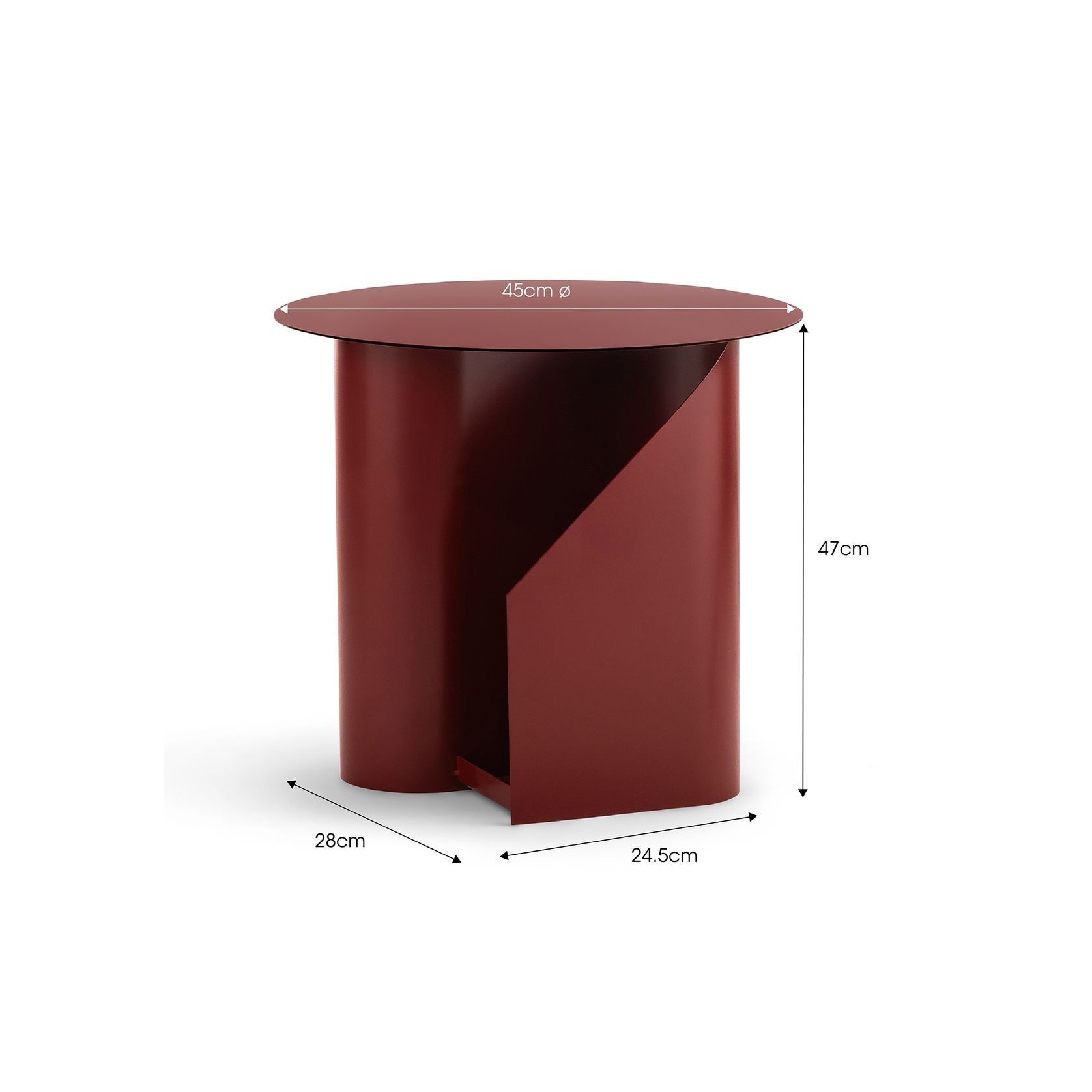 Zeke Round Side Table | Merlot Red gallery detail image