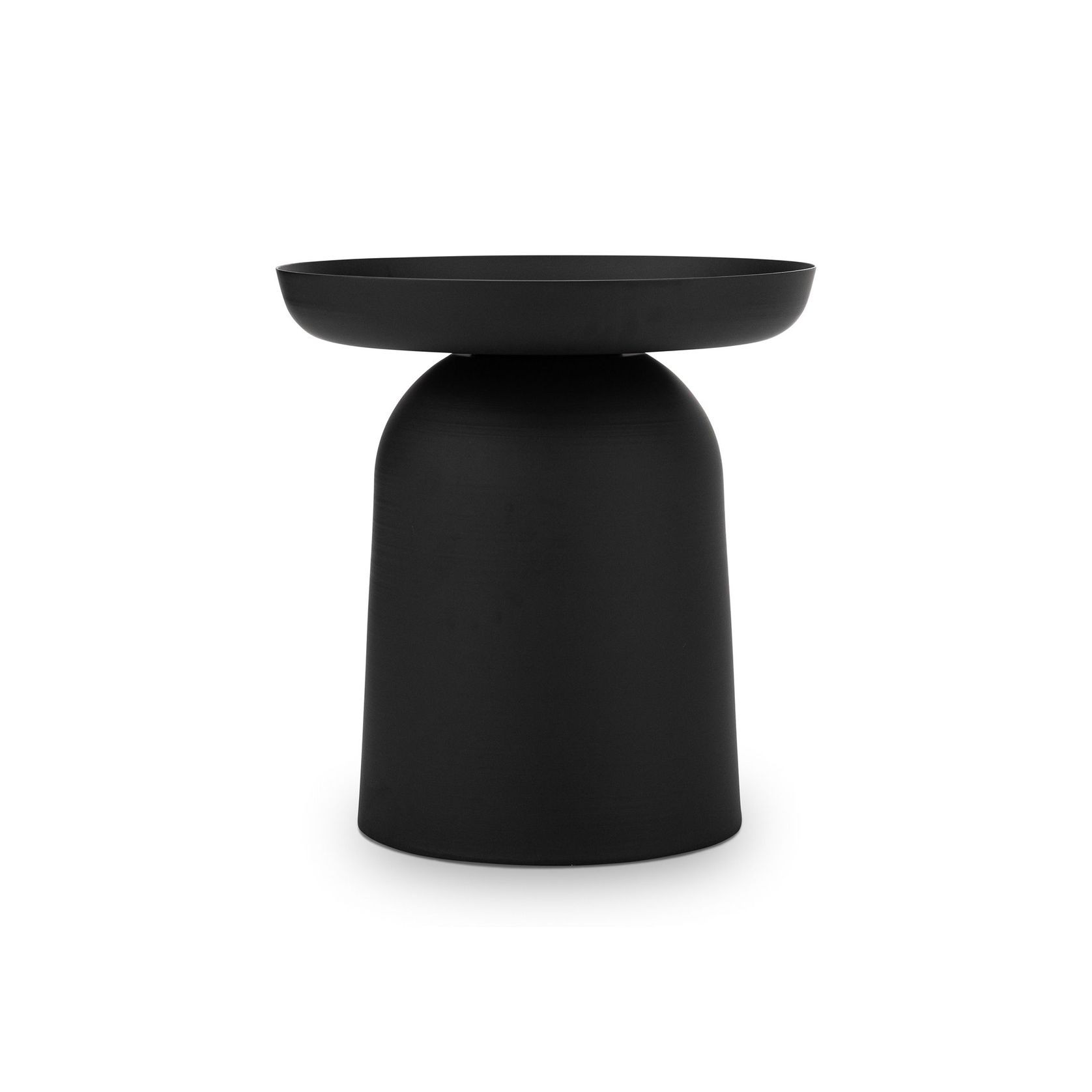 Sirkel Round Pedestal Side Table | Matte Black gallery detail image