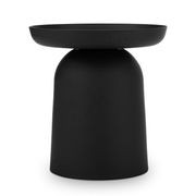 Sirkel Round Pedestal Side Table | Matte Black gallery detail image