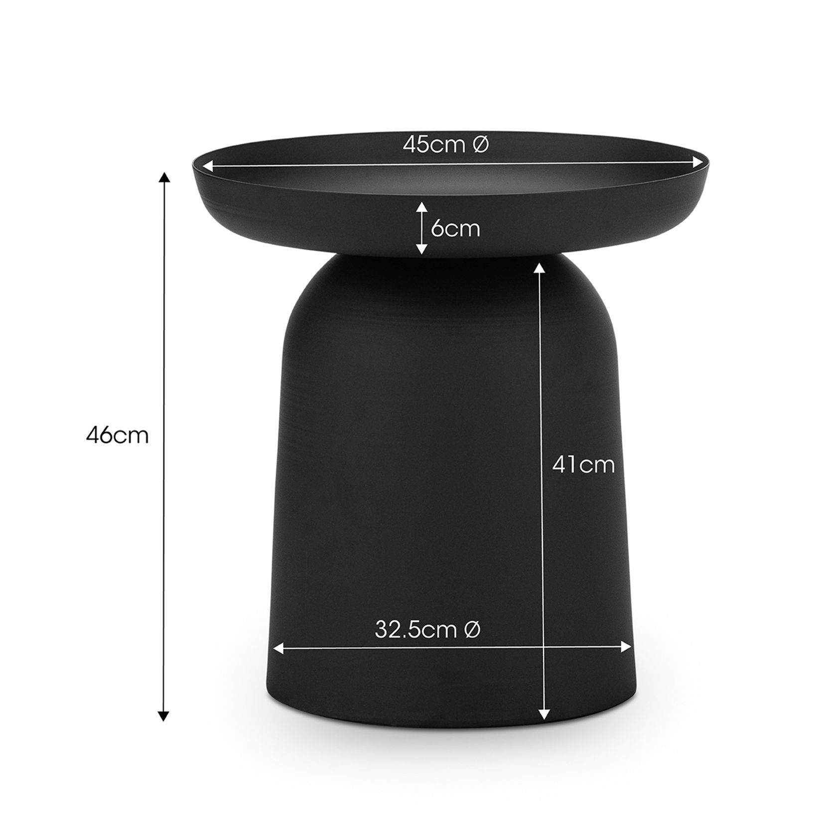 Sirkel Round Pedestal Side Table | Matte Black gallery detail image