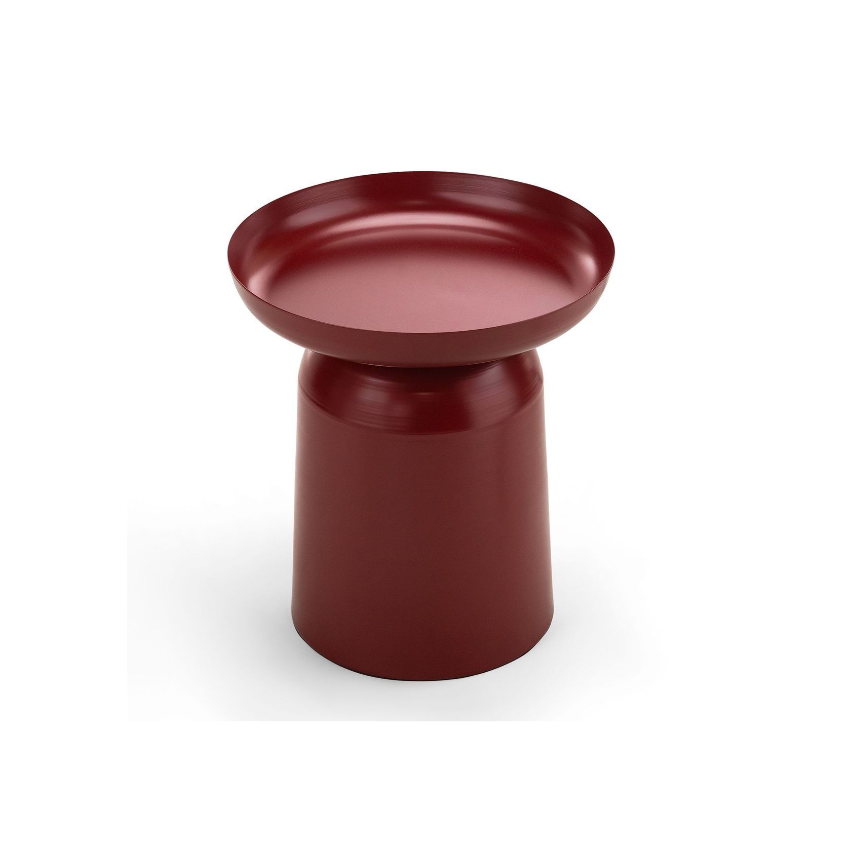 Sirkel Round Pedestal Side Table | Merlot Red gallery detail image