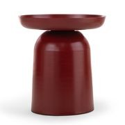Sirkel Round Pedestal Side Table | Merlot Red gallery detail image