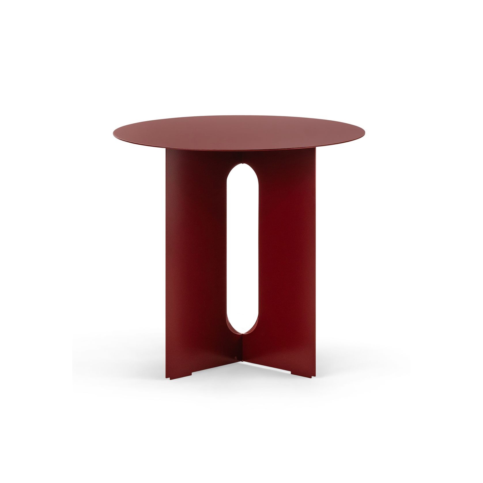 Kiyo Round Steel Side Table | Merlot Red gallery detail image