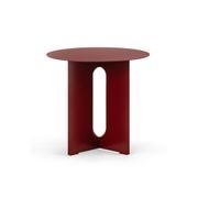 Kiyo Round Steel Side Table | Merlot Red gallery detail image