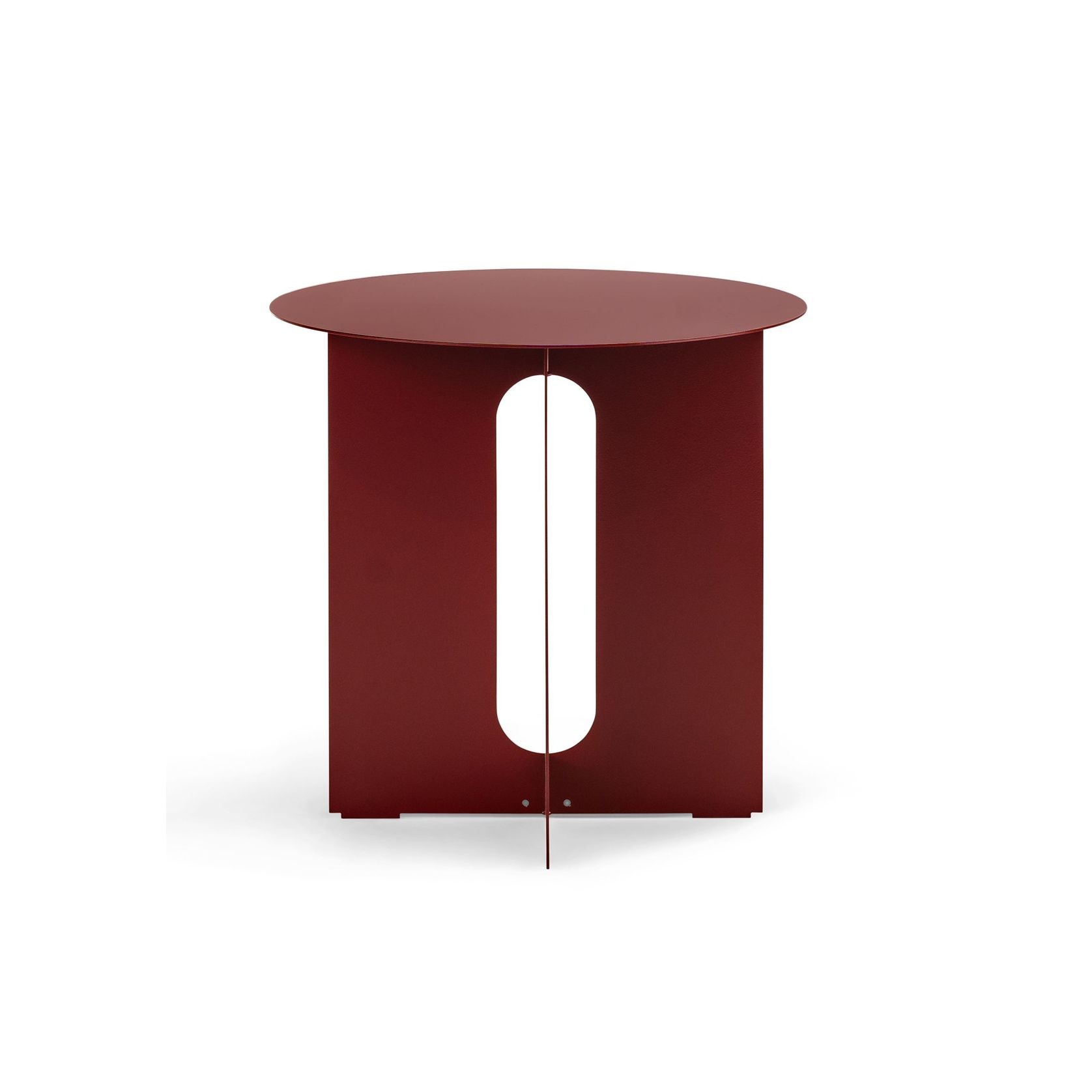Kiyo Round Steel Side Table | Merlot Red gallery detail image