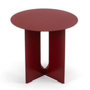 Kiyo Round Steel Side Table | Merlot Red gallery detail image