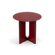 Kiyo Round Steel Side Table | Merlot Red gallery detail image