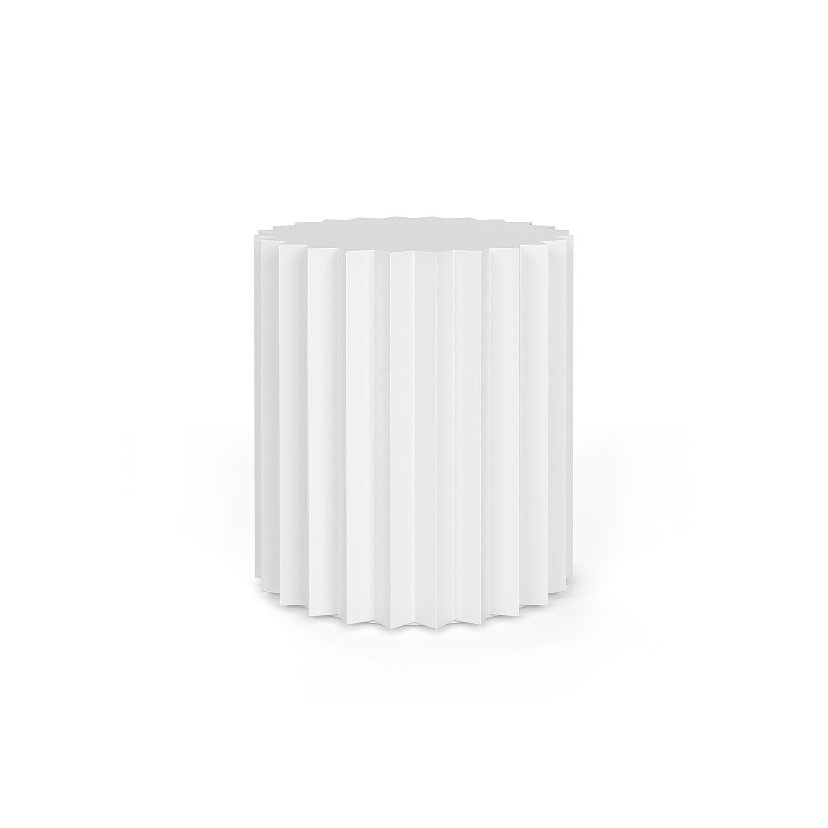 Kaei Round Fluted Side Table | White gallery detail image