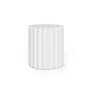 Kaei Round Fluted Side Table | White gallery detail image