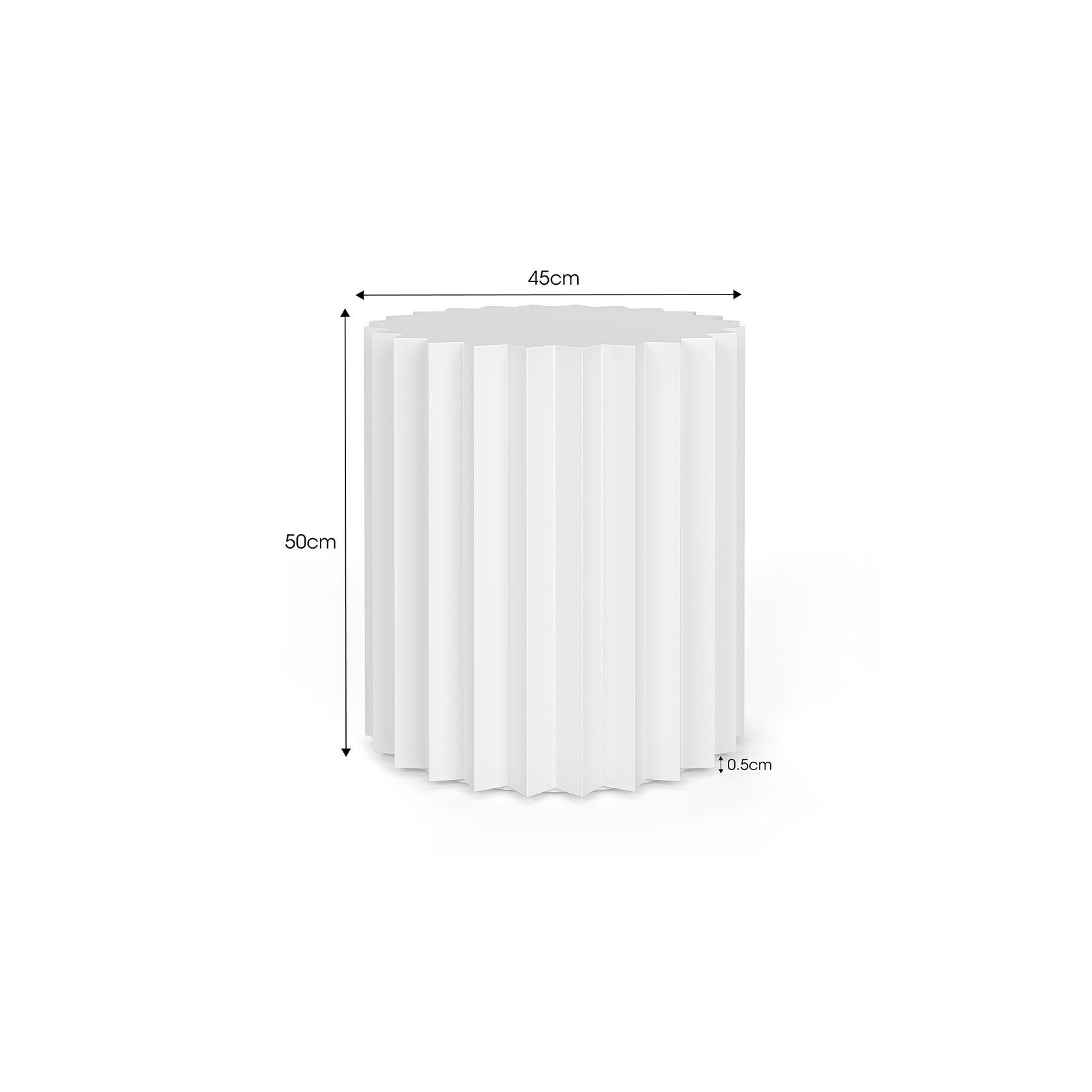 Kaei Round Fluted Side Table | White gallery detail image