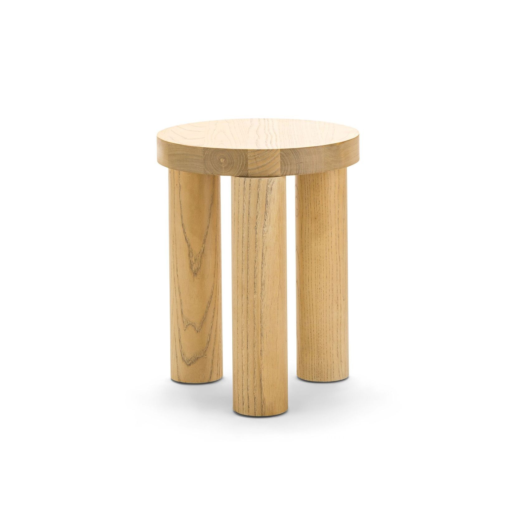 Nomad Round Solid Oak Side Table Stool | Natural gallery detail image