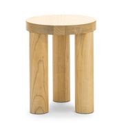 Nomad Round Solid Oak Side Table Stool | Natural gallery detail image
