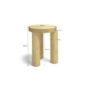 Nomad Round Solid Oak Side Table Stool | Natural gallery detail image