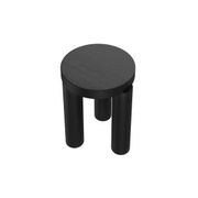 Nomad Round Solid Oak Side Table Stool | Black gallery detail image