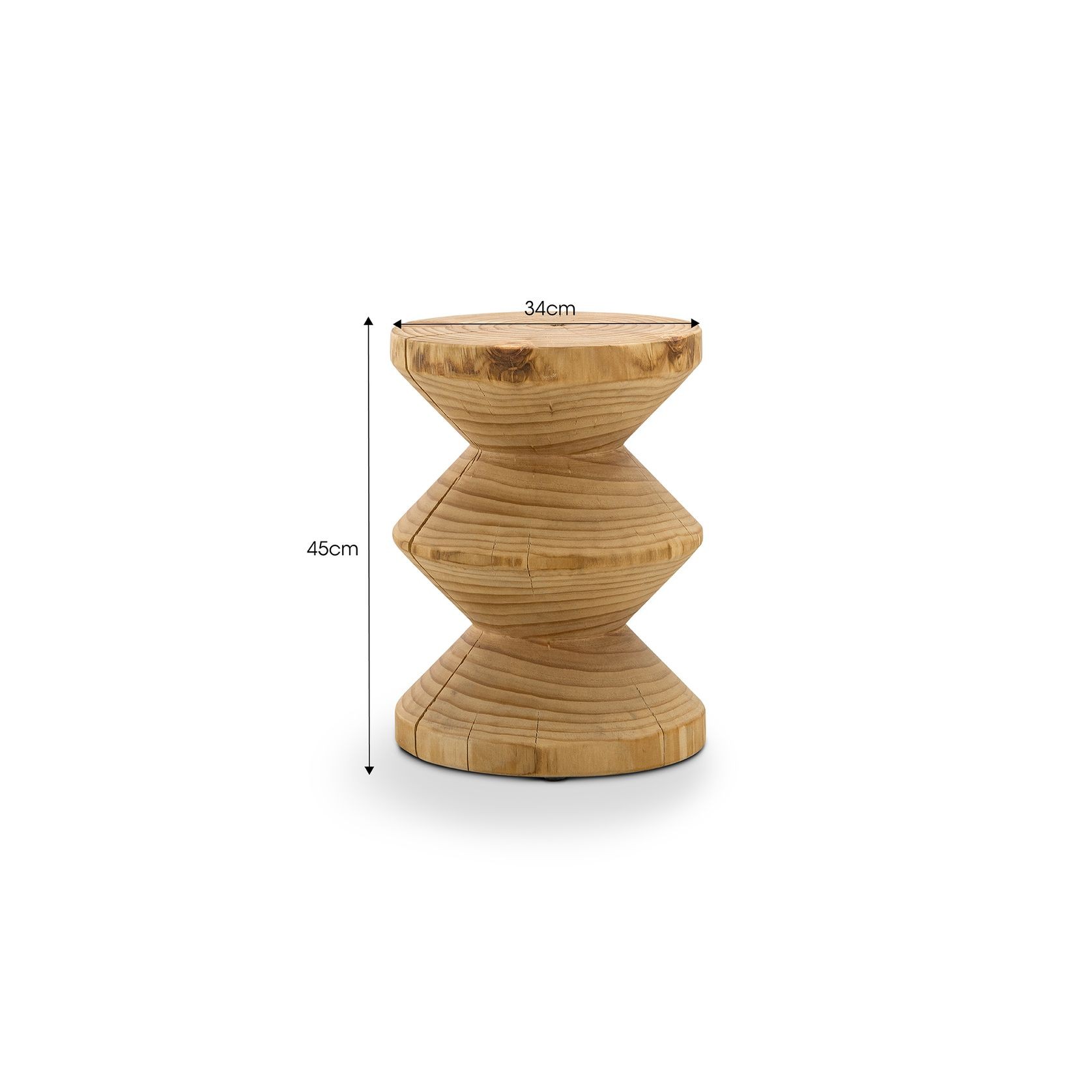 Navi Zig Zag Stump Stool | Natural gallery detail image