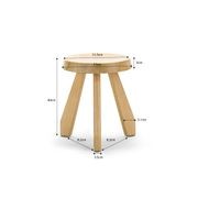 Bel Round Solid Oak Table Stool | Natural gallery detail image