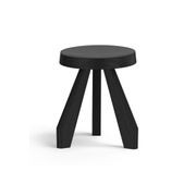 Bel Round Solid Oak Table Stool | Black gallery detail image