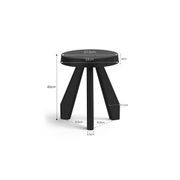 Bel Round Solid Oak Table Stool | Black gallery detail image