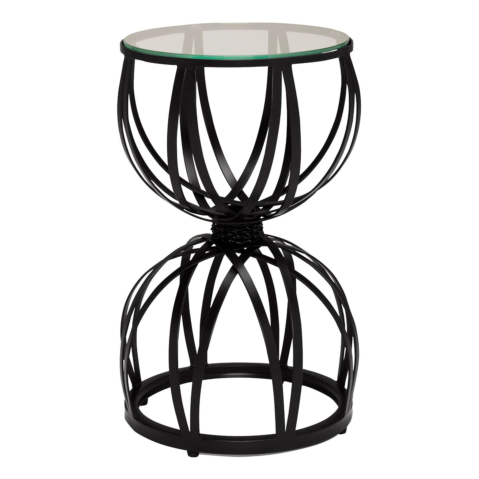 Amalfi Glass Top Hourglass Side Table gallery detail image