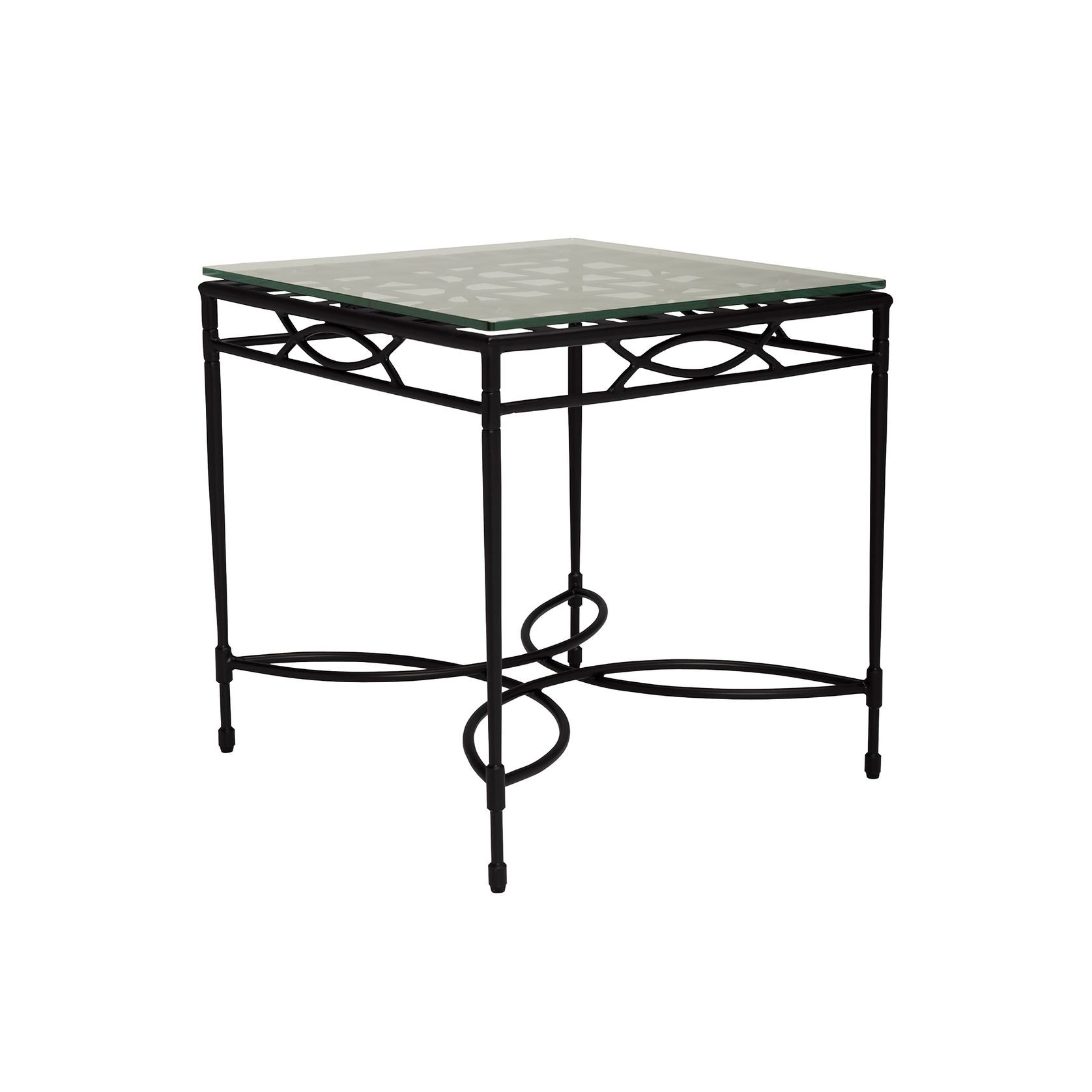 Amalfi Woven Glass Top Side Table Square gallery detail image