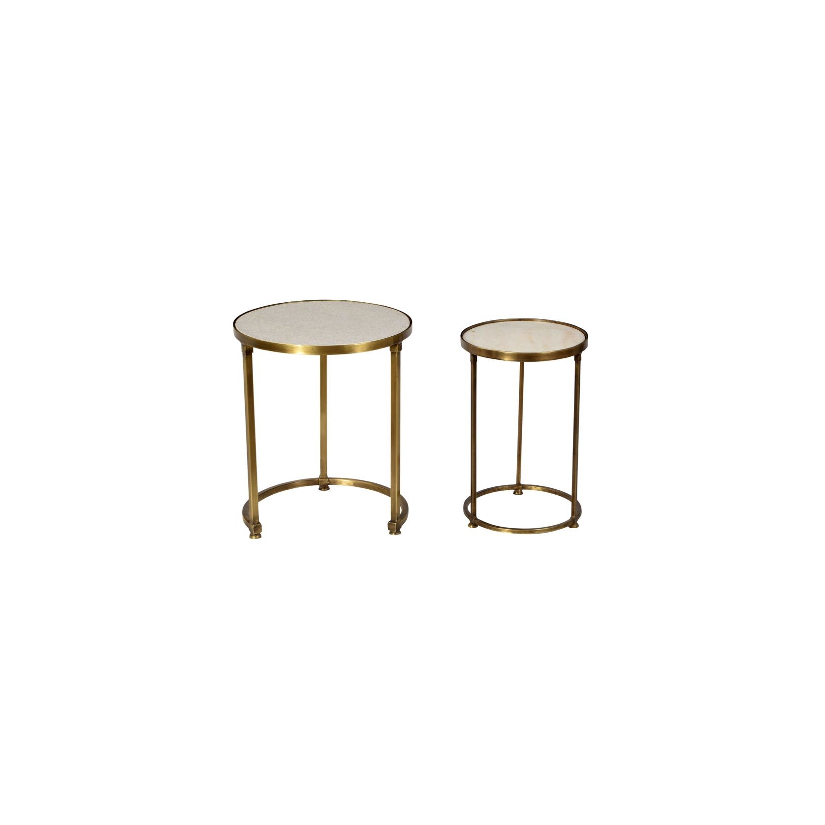 Set 2 Round Gold Nesting Tables gallery detail image