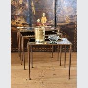 A Mid Century Trio Of French Mirrored Nesting Tables gallery detail image