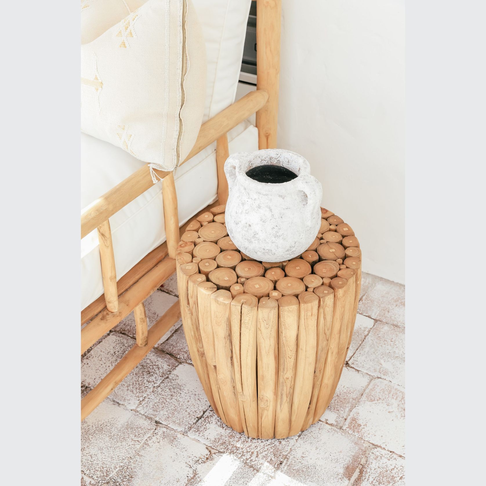 Jasper Wood Cluster Side Table 45cm gallery detail image