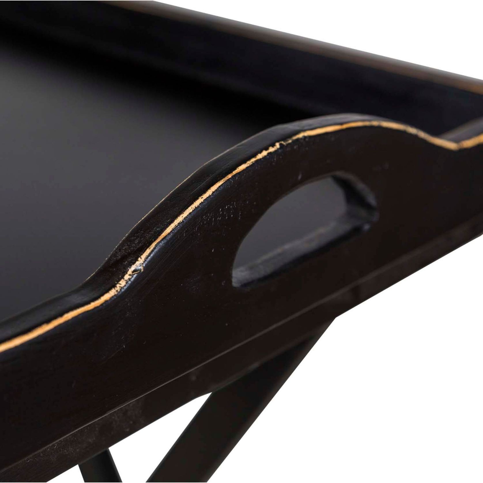 Black Wooden Tray Table gallery detail image