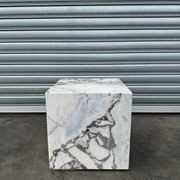 Cube Side Table -Milky Bleu Marble | Natural Stone Co. gallery detail image