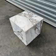 Cube Side Table -Milky Bleu Marble | Natural Stone Co. gallery detail image