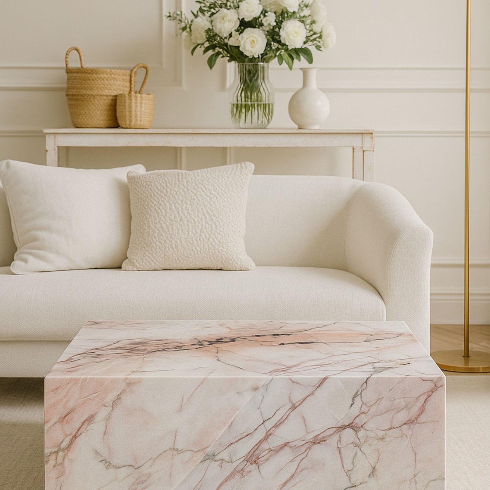 Block Coffee Table / Cherry Blossom -Large | Natural Stone Co. gallery detail image