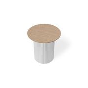 Mimi Side Table - White - Natural gallery detail image