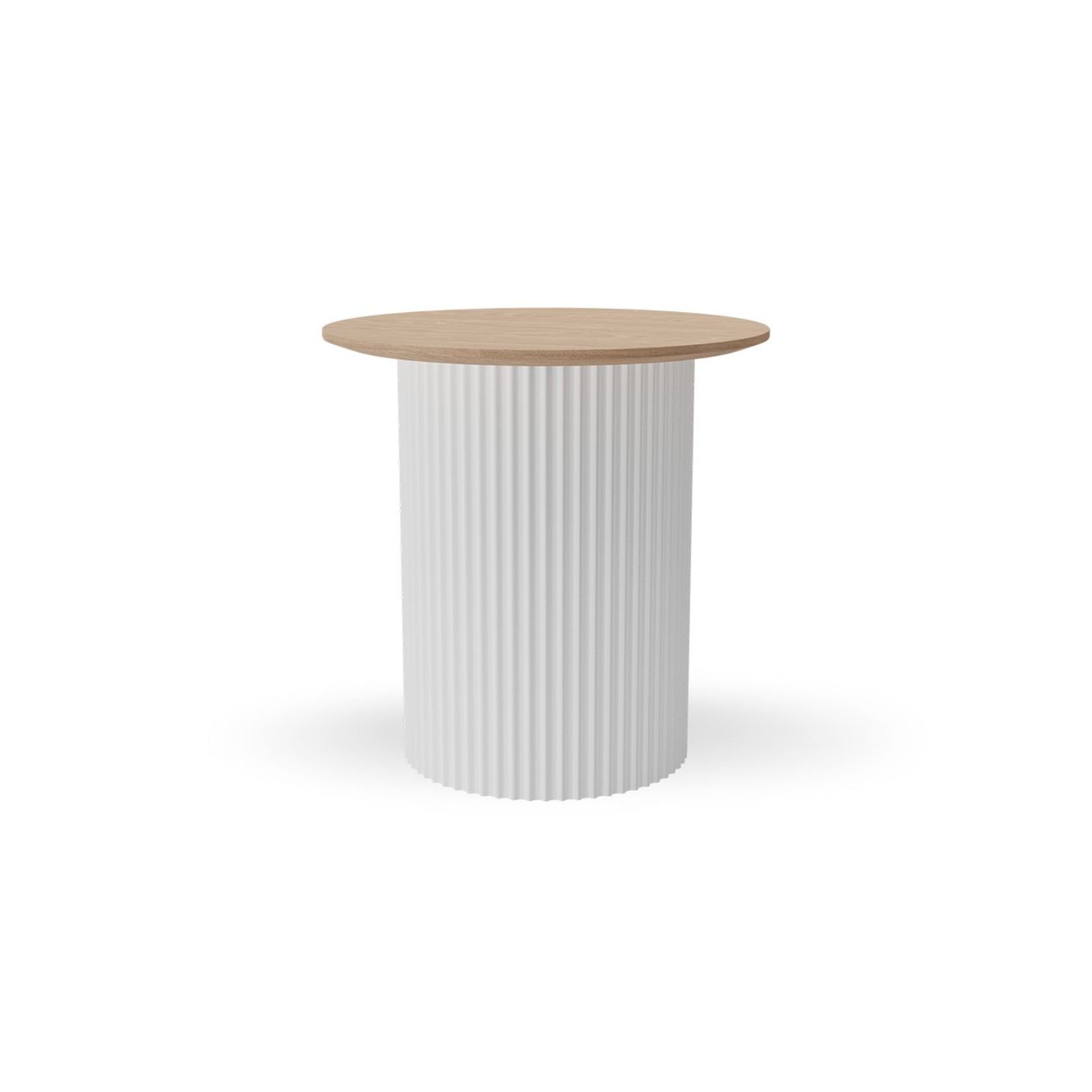 Mimi Side Table - White - Natural gallery detail image