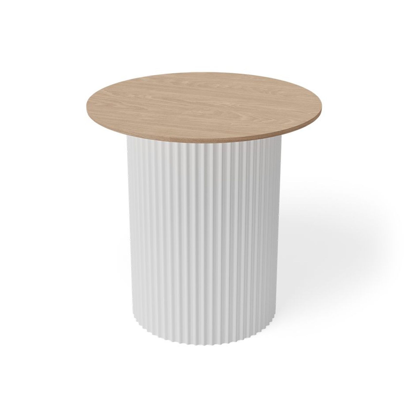 Mimi Side Table - White - Natural gallery detail image