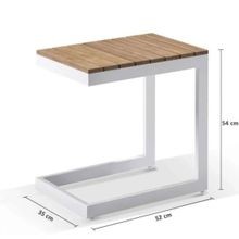 Arcadia White Denim Double Sun Lounge Square Side Table gallery detail image