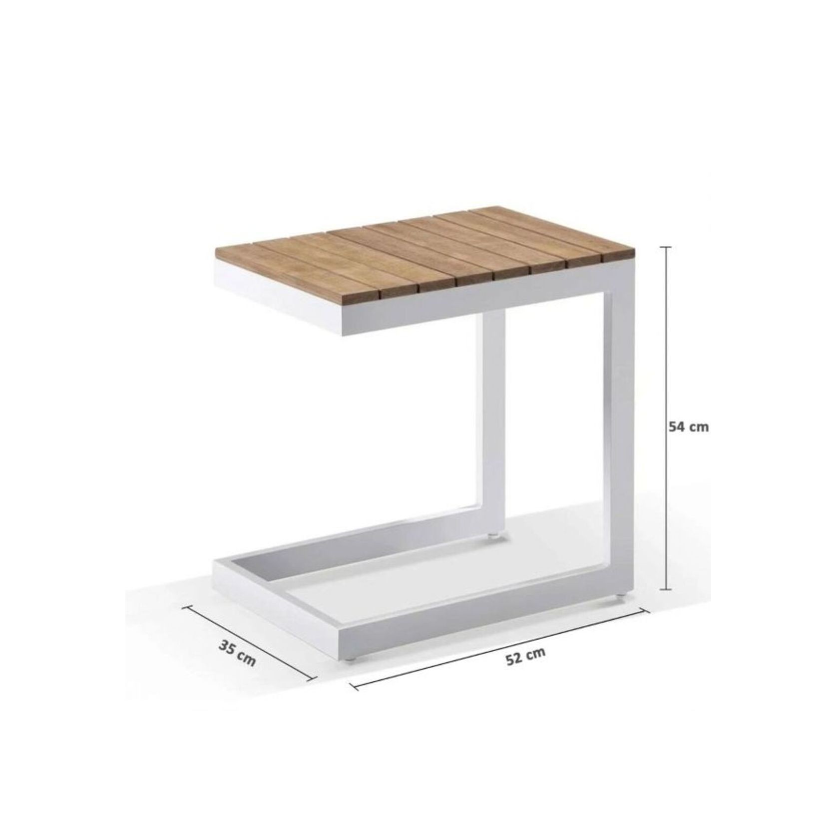 Arcadia White Denim Double Sun Lounge Square Side Table gallery detail image