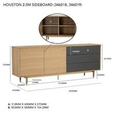 HOUSTON 200cm Sideboard Buffet - Oak & Grey gallery detail image