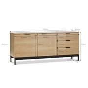 Macy Oak Sideboard Buffet | Natural & Black gallery detail image