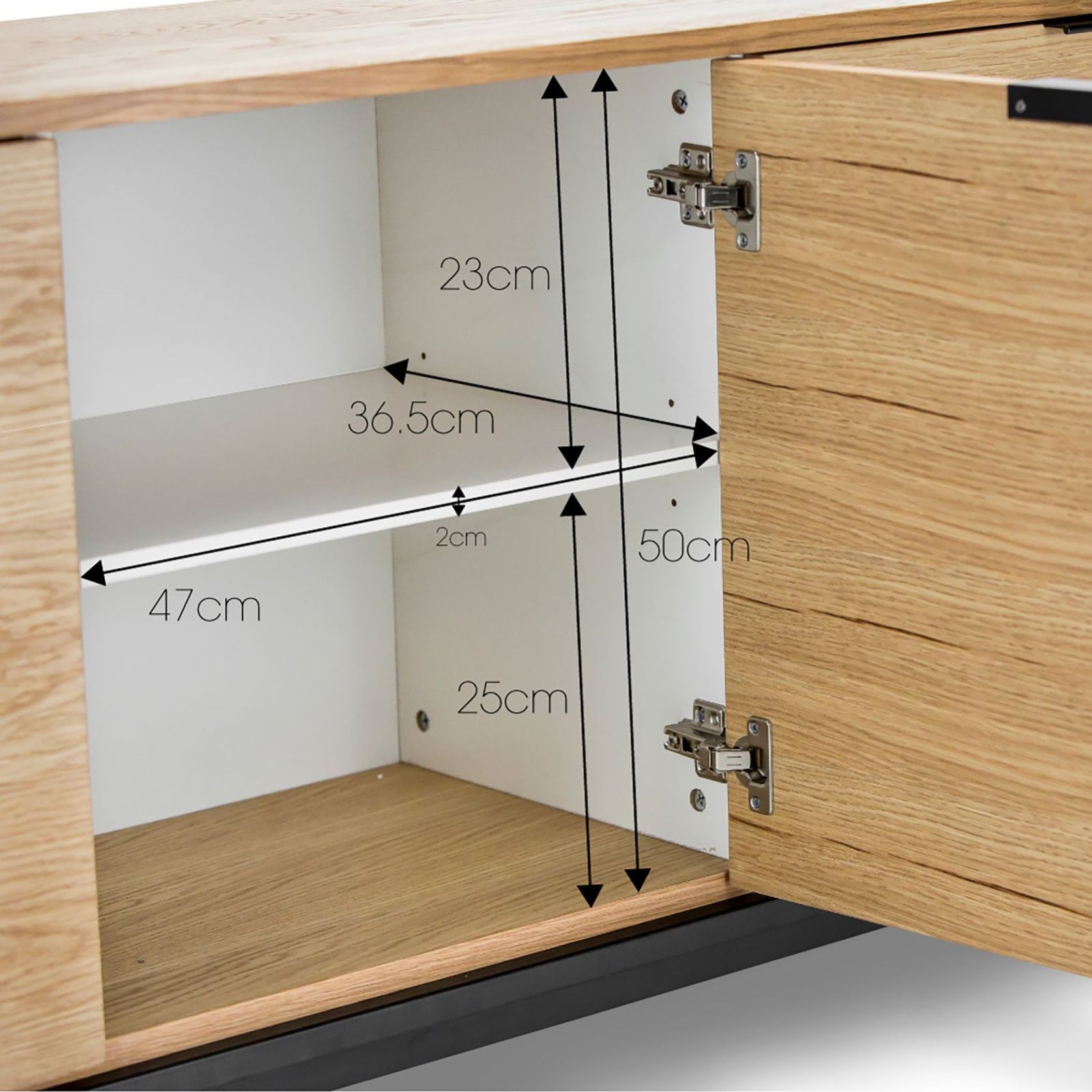 Macy Oak Sideboard Buffet | Natural & Black gallery detail image