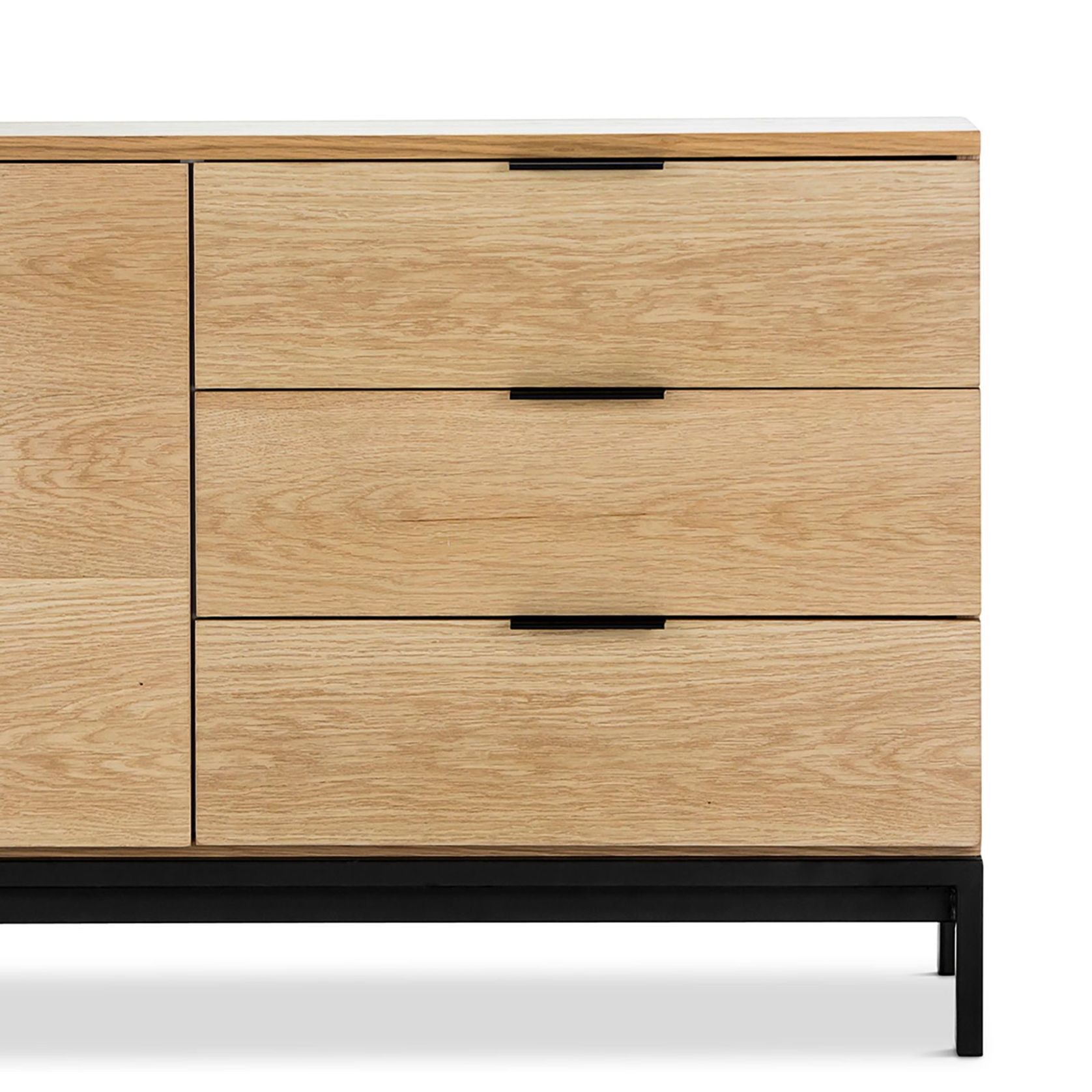 Macy Oak Sideboard Buffet | Natural & Black gallery detail image